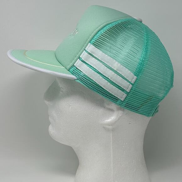 Vintage San Diego 3 Stripe Trucker Hat Cap Green 80s California Mesh Snapback - Picture 6 of 9